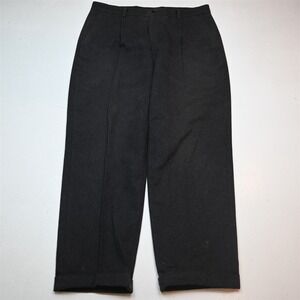 Vtg Y2K 2000s Structure 34x32 Gray Flannel Wool Pleated Baggy High Waist Pants